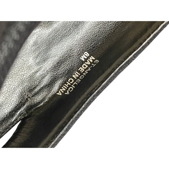 Ellen Tracy black sling patent leather square wedge heel Sz 8 women’s - Picture 6 of 8